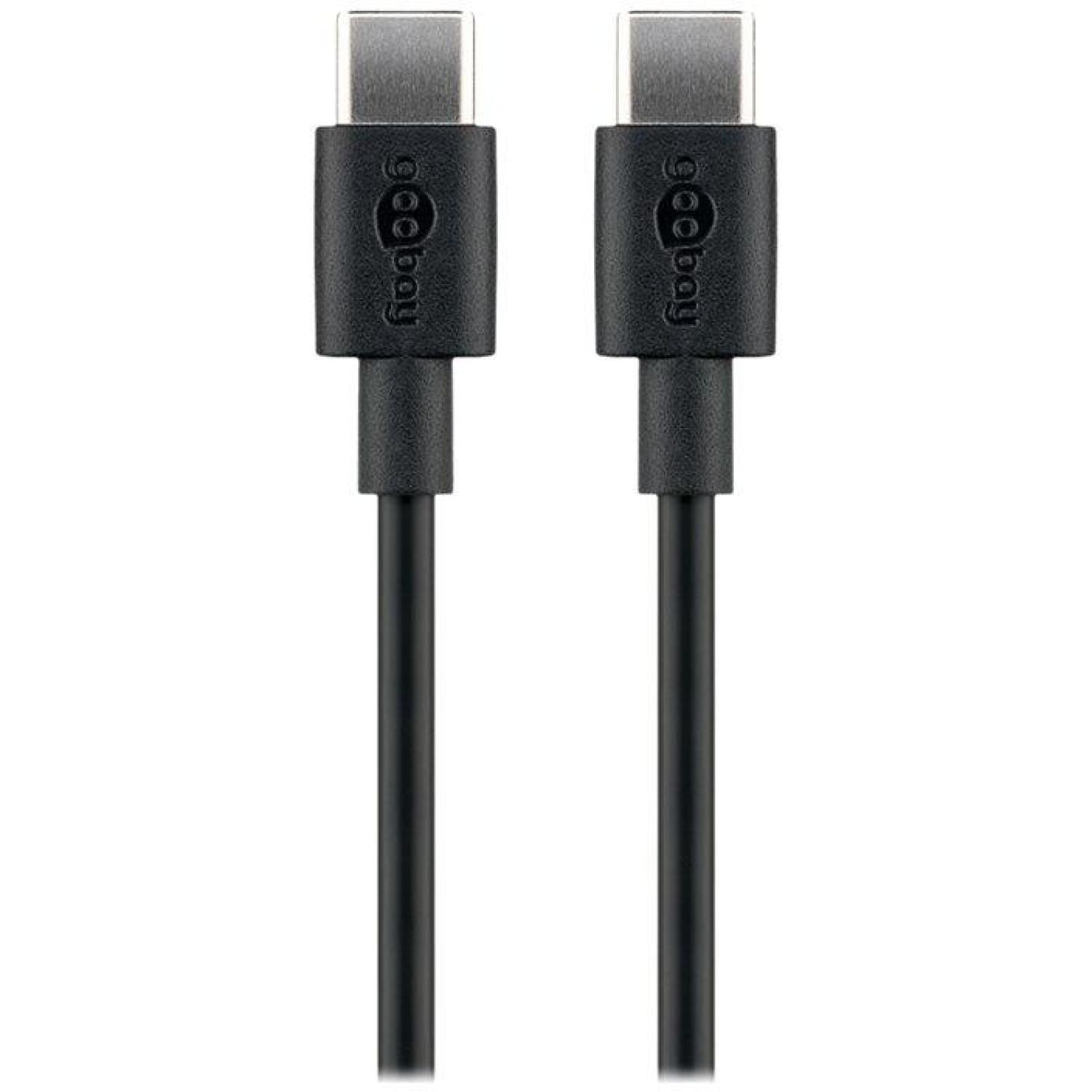 Goobay USB-C uzlādes un sinhronizācijas kabelis 66316, 0.5 m, 3 A, melns, apaļš (66316)