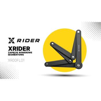 Manta Сегментированный складной замок для велосипеда XR00FL01, 85см, 8.5мм, закаленная сталь SS400, 0.74кг, замок на ключ, черный (XR00FL01)