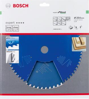 Ripzāģa disks Expert Wood 254x30xZ54, Galda zāģiem RIPZĀĢA ASMENS EXPERT FOR WOOD, 2608644342, BOSCH (2608644342)