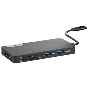 Lenovo USB-C 7-in-1 док-станция GX90T77924, 2xUSB3.0, 1xUSB2.0, 1xHDMI, 1xTF кардридер, 1xSD кардридер, 1xUSB-C порт для зарядки (GX90T77924)