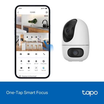 TP-Link WiFi внутренняя IP камера Pan Tilt Dual Lens Tapo C245D 2K 3MP AI обнаружение ночное видение Белый (TAPO C245D)