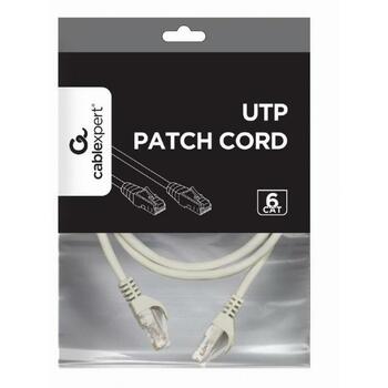 Gembird патч-кабель PP6U-1M, 1м, серый, CAT 6, U-UTP, позолоченные контакты (PP6U-1M)