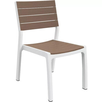 Keter Садовый стул Harmony 223310, белый/бежевый, 47x60x86см, 3.7кг, панельное сиденье, устойчивый к погоде (223310)