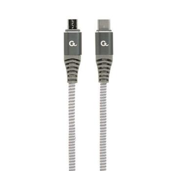 Gembird kabelis USB-C uz micro-USB 1.5m, melns, USB 2.0, USB type-C (vīriešu), USB micro-B (vīriešu) (CC-USB2B-CMMBM-1.5M)