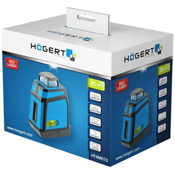 Hogert HT4M072 3D лазерный уровень, ±4°, 15м/30м, 0.5мм/м, 635-660нм, IP54, 1/4