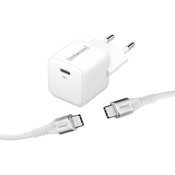 Intenso адаптер питания 7803042, 1 x USB Type-C, 100-240 В, 20 В, 30 Вт, быстрая зарядка, 1,5 м кабель, белый (7803042)