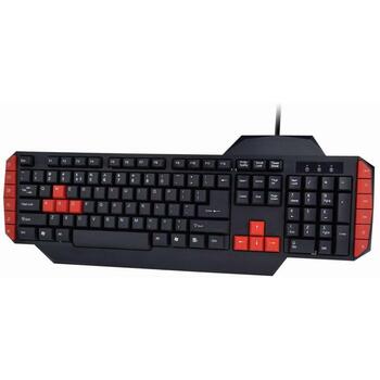 Gembird klaviatūra USB spēļu komplekts GGS-UMG4-02, 104 taustiņi, 1.8 m kabelis, melna, 6 pogas, austiņas iekļautas (GGS-UMG4-02)