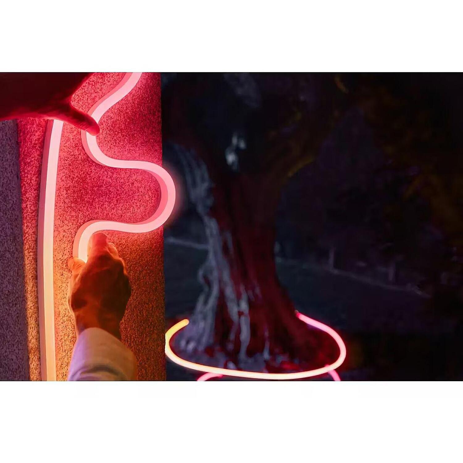 Philips Hue Neon умная светодиодная лента, 8721103088857, 10м, 30Вт, 1100лм, IP67, Bluetooth, Zigbee, силикон, белая, для улицы (8721103088857)