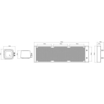 Deepcool LS720 A-RGB procesora šķidruma dzesētājs R-LS720-BKAMNT-G-1, 360 mm, 85,85 cfm, 32,9 dB(A), 3 ventilatori, PWM, RGB (R-LS720-BKAMNT-G-1)