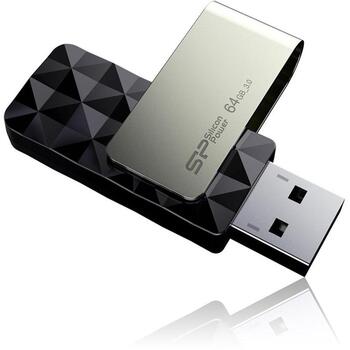 Silicon Power Blaze B30 USB флеш-накопитель SP064GBUF3B30V1K, 64 ГБ, USB 3.0, черный, 256-bit AES, 0-70 °C (SP064GBUF3B30V1K)