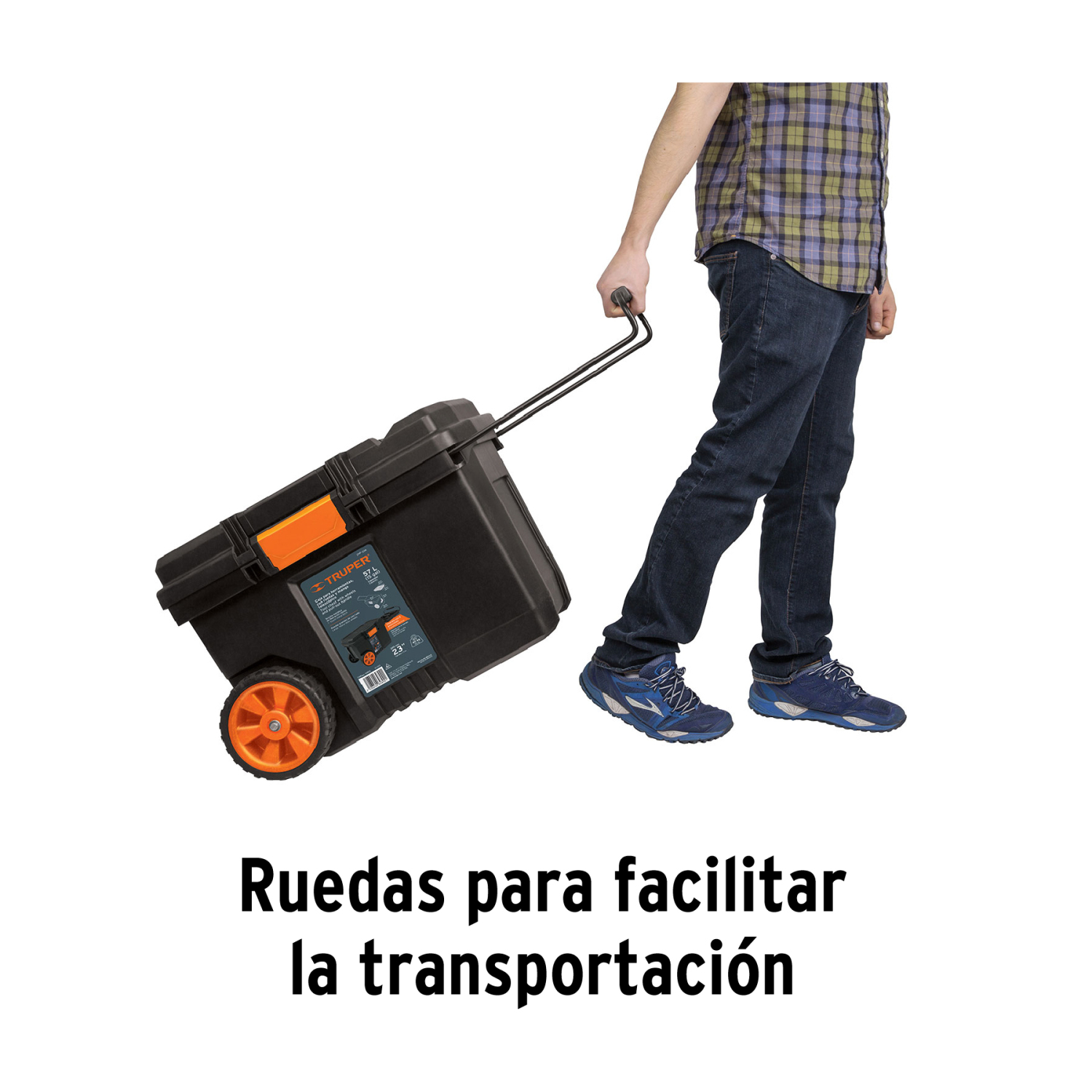 Industriālā plastmasas instrumentu kaste uz riteņiem 57L CHP-23R Truper (CHP-23R)