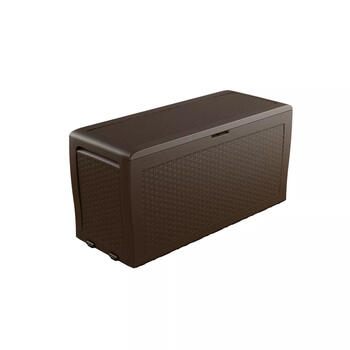 Keter Samoa Rattan Box 270L коричневый, 29209570590, 117x45x57см, 270л, плетение ротанг, устойчив к УФ, колесики, ручки (29209570590)