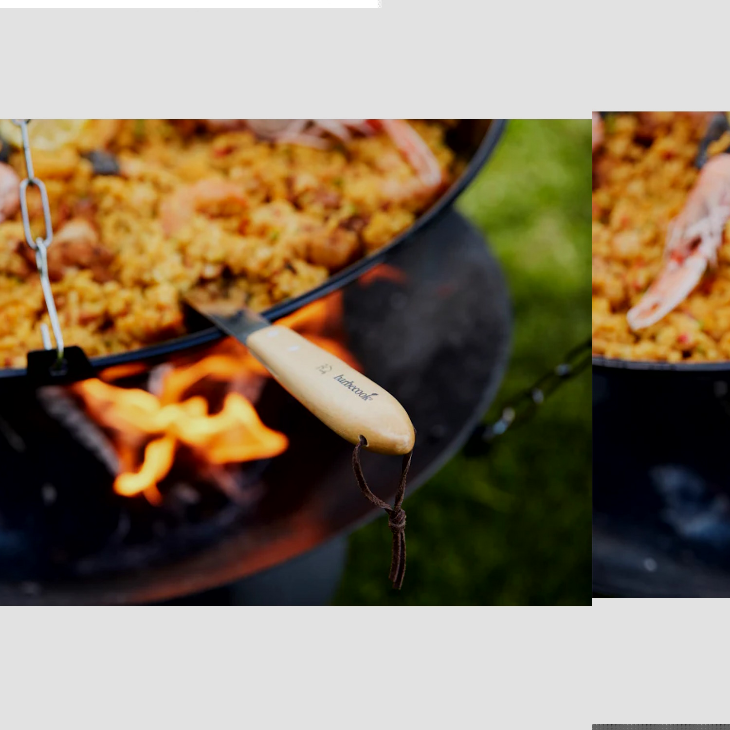 Barbecook grila lāpstiņa gaļas burgeru un dārzeņu apgriešanai 46cm FSC sertificēts koka rokturis piekarināšanas cilpa BC-ACC-7071 (BC-ACC-7071)