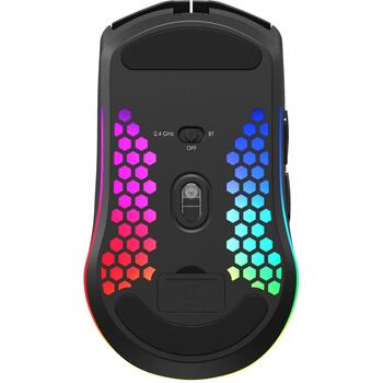 White Shark CADOR WGM-5020 CADOR-BH, игровая мышь, 6 кнопок, 6400-10000 DPI, 1000 Гц, 2.4 ГГц/BT/провод, RGB, 500 мАч, 69 г (CADOR-BH)