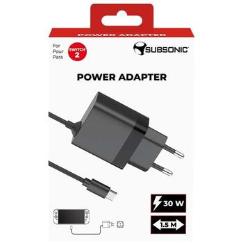 Subsonic strāvas adapteris Switch 1/2 SA5713, 30W, 1.5m, USB Type-C, uzlāde konsolēm un piederumiem (SA5713)