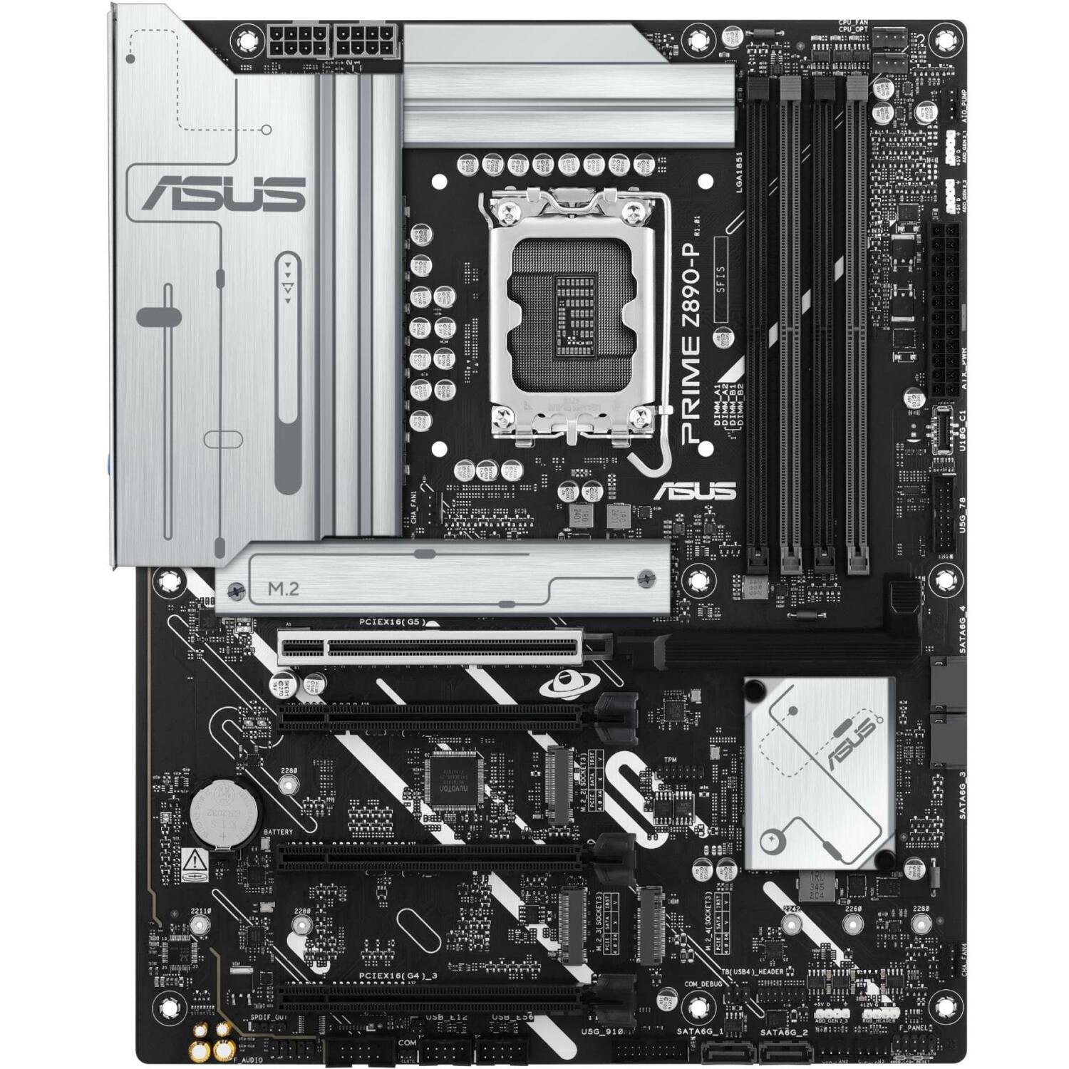 Asus Mātesplate PRIME Z890-P, LGA 1851, DDR5, 192 GB, 4 DIMM, 4 M.2, 2.5 Gb Ethernet, 7.1 audio, ATX (PRIME Z890-P)
