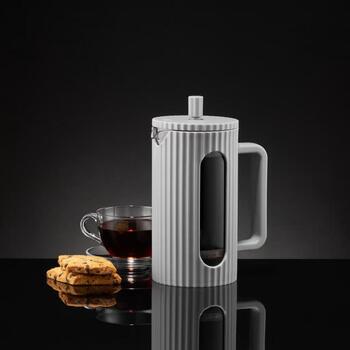 Ambition Кофейник French Press Curly 4969408, 1 л, 102 мм, стекло, сталь, пластик, серый (4969408)