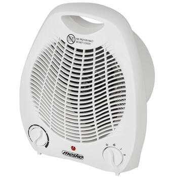 Super efektīvs un kompakts ventilatora sildītājs ar 2 jaudas režīmiem 1000/2000 W balts MS7719 Mesko (MS 7719)