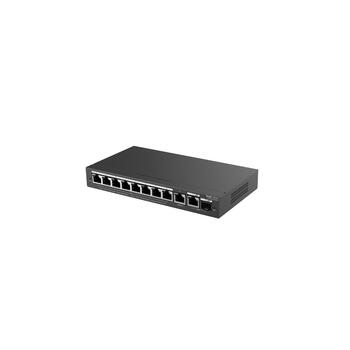 Ruijie RG-ES210GS-P 10-портовый Gigabit PoE+ коммутатор, 8x PoE+ 120W, 2x uplink, 20 Gbps, 6kV, облачное управление, черный (RG-ES210GS-P)