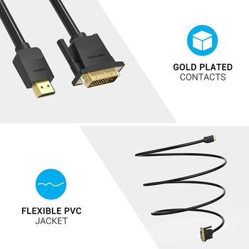 Vention HDMI uz DVI kabelis ABFBJ, 5m, melns, 4K HD, pret traucējumiem, divvirzienu, bez aizkaves (ABFBJ)