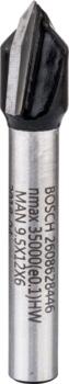 V veida gropju frēze 6mm D1 9,5 mm, L 12,35 mm,90°, Rokas frēzēm, malu frēzēm V VEIDA GROPJU FRĒZE STANDARD FOR WOOD V-GROOVE BIT, 2608628446, BOSCH (2608628446)