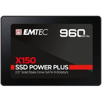 Emtec SSD 2.5 Sata X150 960GB Power Plus ECSSD960GX150, 960 ГБ, до 520 МБ/с, до 500 МБ/с, SATA III 6 Гбит/с, 2 000 000 часов (ECSSD960GX150)