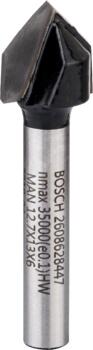 V veida gropju frēze 6mm D1 12,7 mm, L 12,7 mm,90°, Rokas frēzēm, malu frēzēm V VEIDA GROPJU FRĒZE STANDARD FOR WOOD V-GROOVE BIT, 2608628447, BOSCH (2608628447)