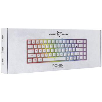 White Shark Klaviatūra RONIN-W-US, 31.1cm, 10.2cm, 3.8cm, RGB, 1.5m, 68 taustiņi, USB, membrāna, vadu, spēlētājiem (RONIN-W-US)