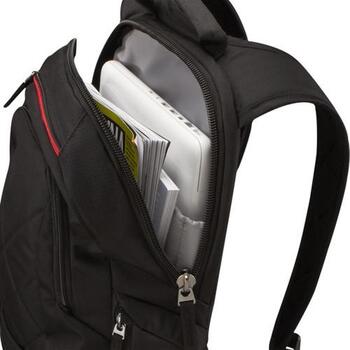Case Logic Mugursoma DLBP114 BLACK, 12.69l, 35.8cm, poliesters, melna, pret skrāpējumiem, sānu kabata (DLBP114 BLACK)