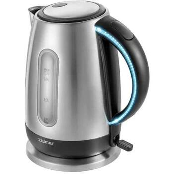 Zelmer Чайник ZCK7950 71507020P, 2000 W, 1.7 л, Скрытый нагревательный элемент, нержавеющая сталь, 360° поворот, LED подсветка (71507020P)