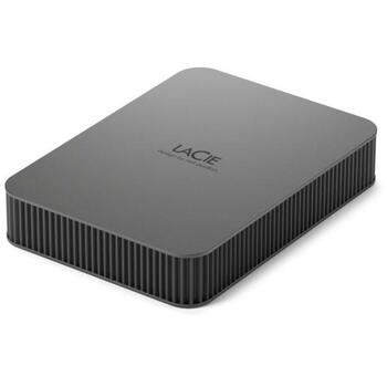 Lacie Внешний HDD 4TB STLR4000400 USB Type-C, 3.2 Gen 1, серый, защита паролем, 5000 Mbit/s (STLR4000400)