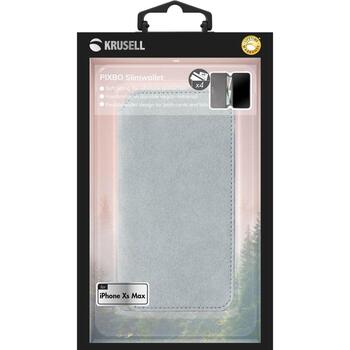 Krusell Broby 4 Card SlimWallet Apple iPhone XS Max, 61491, серый, замша, защита от царапин, пыленепроницаемый (61491)