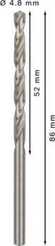 HSS-G urbji metālam 4,8mm, 10gab., Urbjmašīnām/skrūvgriežiem PRO METAL HSS-G STANDARTA SPIRĀLVEIDA URBJA GARUMS, 2608595334, BOSCH (2608595334)