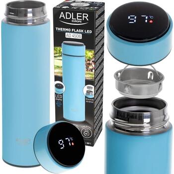 Adler Термос AD 4506bl, 473ml, 22.7cm, 6.4cm, 304 нержавеющая сталь, LED сенсорный экран (AD 4506bl)
