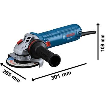 Bosch GWS 12-125 06013A6106 угловая шлифмашина, 1200 Вт, 125 мм, 11000 об/мин, бесщеточная, антивибрационная рукоятка (06013A6106)