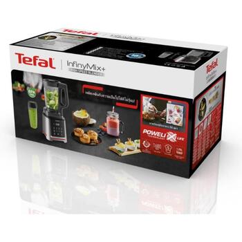 Tefal Блендер Infiny Mix+ BL91HD31, 1600 Вт, 2.6 Л, Tritan, 5 программ, дробление льда, нержавеющая сталь/черный (BL91HD31)