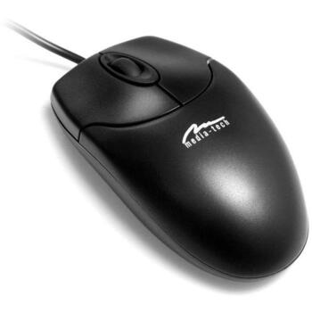 Media-Tech optiskā pele MT1075K-PS2, 800 cpi, PS/2, 3 pogas, 1.5m vads, melna (MT1075K-PS2)