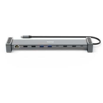 Hama док-станция 00200145, 26.4 см, 6 см, 2.94 см, 100 Вт, 5 Гбит/с, 2xHDMI, 2xUSB-C, 4xUSB-A, RJ-45 (00200145)