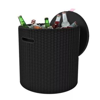 Keter Cool Stool 29200045590, 44x44x44cm, садовый столик/ящик для хранения, коричневый, устойчив к УФ (29200045590)