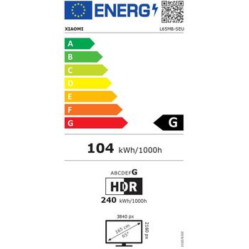 Xiaomi Televizors S Pro Mini LED 65 2026, 3840 x 2160, 1700 cd/m², 2xUSB, 3xHDMI, Google TV, Dolby Atmos (ELA6318EU)