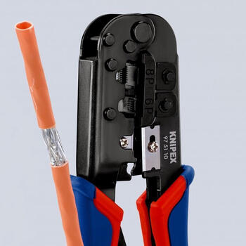 Presēšanas knaibles RJ11/12 RJ45 savienojumiem WESTERN 975110 KNIPEX (97 51 10)