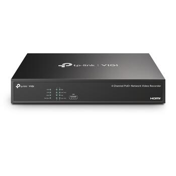 Tp-Link сетевой видеорегистратор VIGI NVR1004H-4P, 4 канала, 4K HDMI, 80 Мбит/с, 53 Вт PoE, 10 ТБ HDD (VIGINVR1004H-4P)
