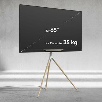 Onkron TV statīvs TS1220-W, 32-65'', 35 kg, VESA 100x100-400x400 mm, augstuma regulēšana 700-1200 mm, 360° pagrieziens, balts (TS1220-W)