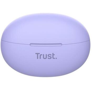 Trust austiņas Yavi 25299 Bluetooth, 20-20000 Hz, 2 mikrofoni, 6 h akumulatora darbības laiks, 23 h ar uzlādes korpusu, rozā (25299)