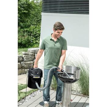 Kärcher AD 2 пылесос для золы и сухой уборки, 1.629-711.0, 600Вт, 14л, 210мбар, 40л/с, 4м, 82дБ, ReBoost, огнестойкий (1.629-711.0)