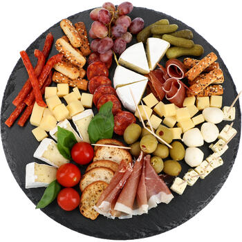 Browin 312027 rotējošs šīfera akmens trauks, 30 cm, griešanās mehānisms, pretslīdes kājiņas, aukstiem ēdieniem (312027)