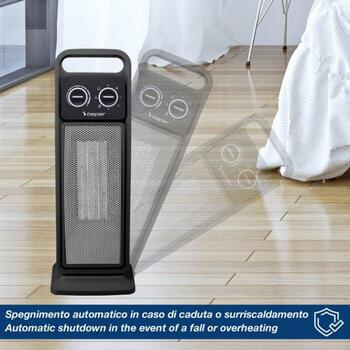 Beper Вентиляторный обогреватель P203TER002, 2000W, 2 уровня мощности, керамический, черный, термостат, вентилятор (P203TER002)