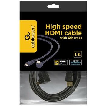 Gembird HDMI кабель 1.8м CC-HDMI490-6 4K UHD 60Hz, Золотое покрытие, 10 Гбит/с, 90 градусов (CC-HDMI490-6)