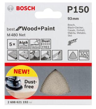 Сита абразивный, M480, 93X93мм, G150, 2608621192, BOSCH (2608621192)