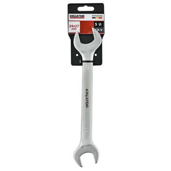 Kreator двусторонний гаечный ключ KRTH30209, 250mm, 24mm, 27mm, хром-ванадий (KRTH30209)